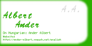 albert ander business card